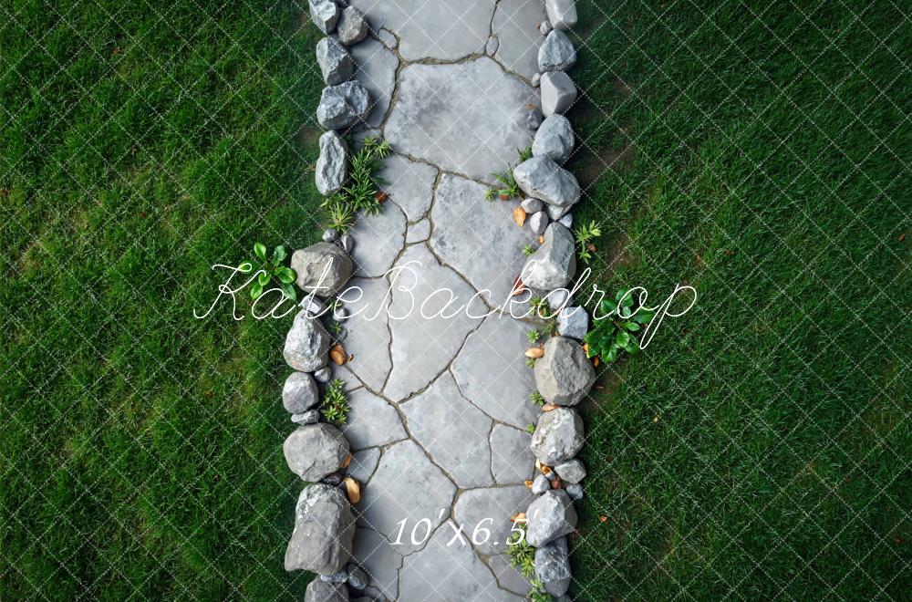 Kate Stone Path Grass Green Backdrop Designed by Mini MakeBelieve