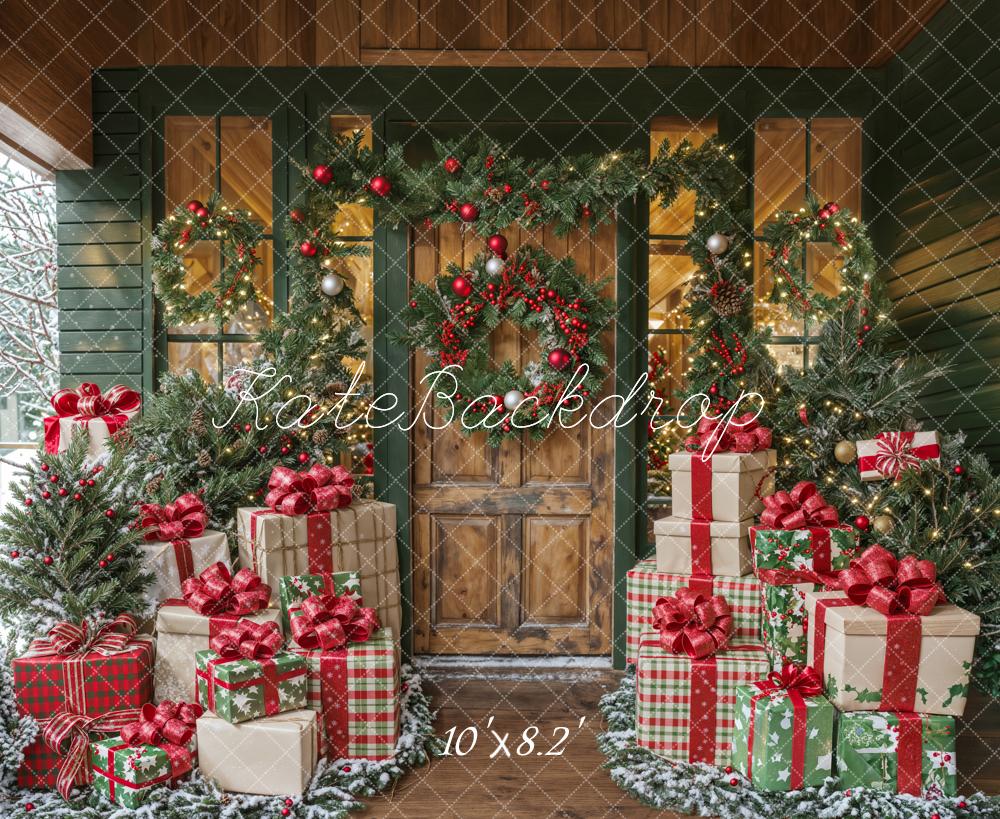 Kate Christmas Presents Greenery Backdrop Designed by Emetselch - Kate Backdrop AU