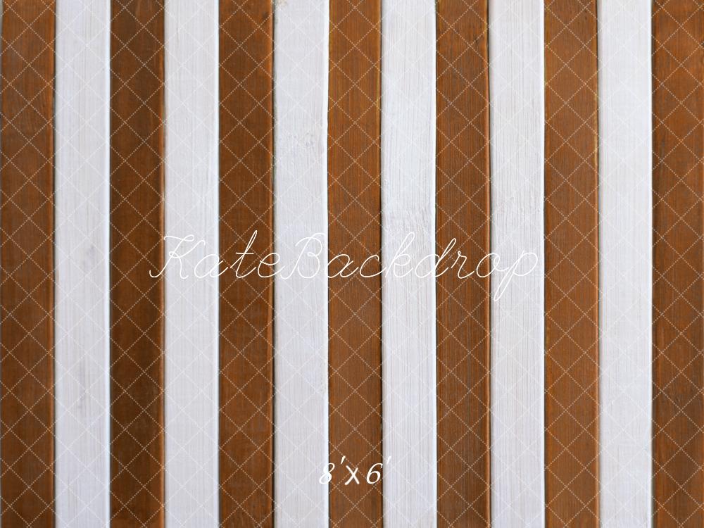 Kate Brown White Vertical Wood Planks Backdrop Designed by Mini MakeBelieve