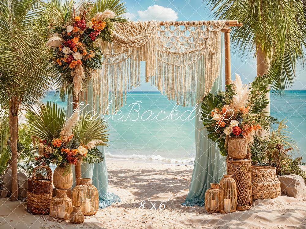 Kate Boho Beach Macrame Seaside Backdrop Designed by Chain