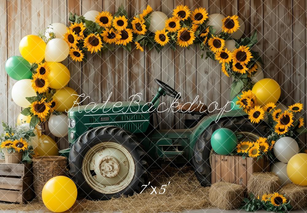 15% OFF Kate Tractor Sunflowers Wooden Backdrop Designed by Patty Roberts