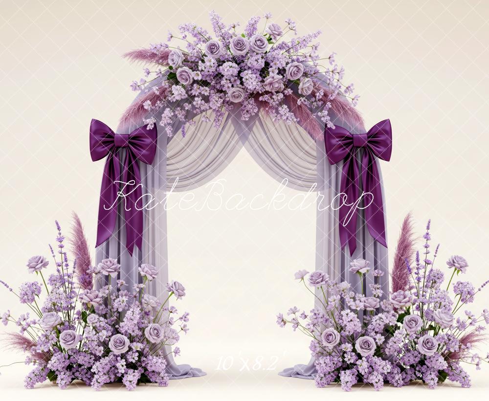 Kate Arch Purple Bow Wedding Backdrop Designed by Patty Roberts