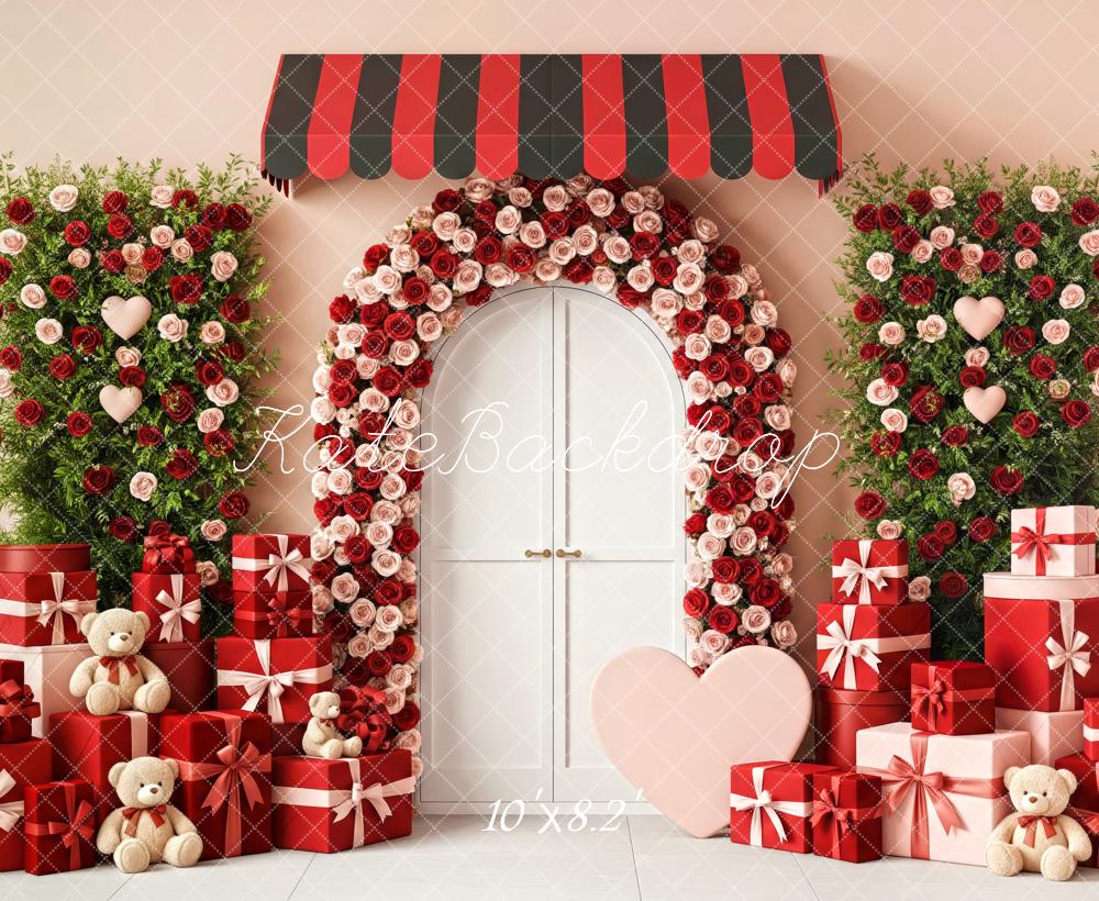 Kate Flower Arch Red Roses Gift Backdrop Designed by Patty Roberts