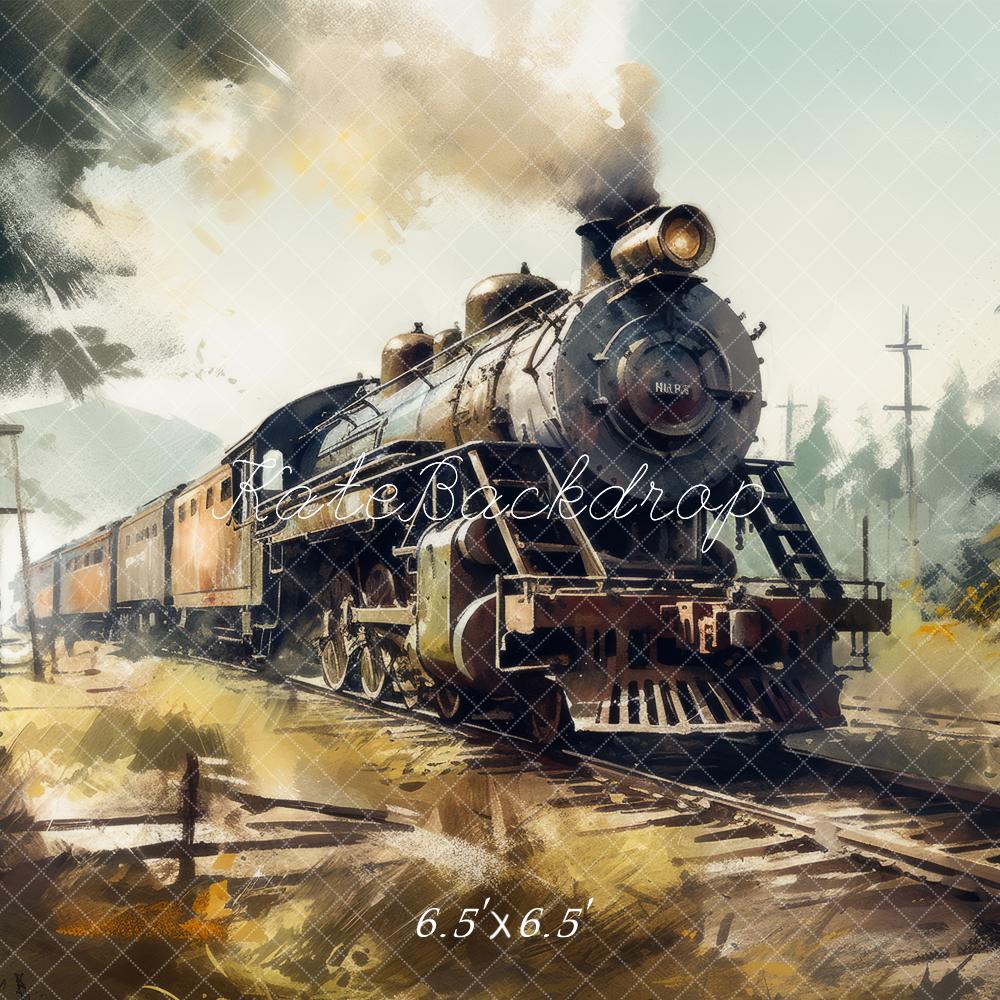 Kate Steam Train Railway Backdrop Designed by Mandy Ringe