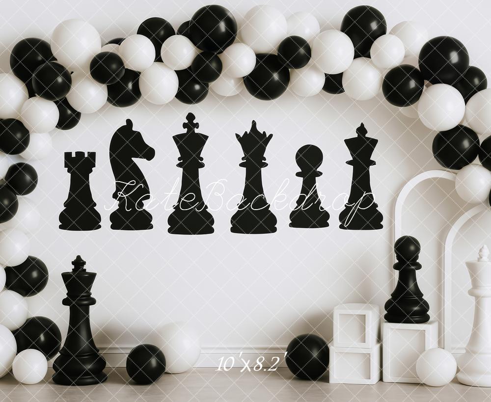 Kate Chess Pieces Balloon Cake Smash Backdrop Designed by Patty Roberts