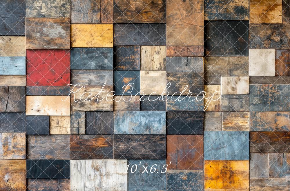 Kate Retro Wall Colourful Wood Backdrop Designed by Mini MakeBelieve