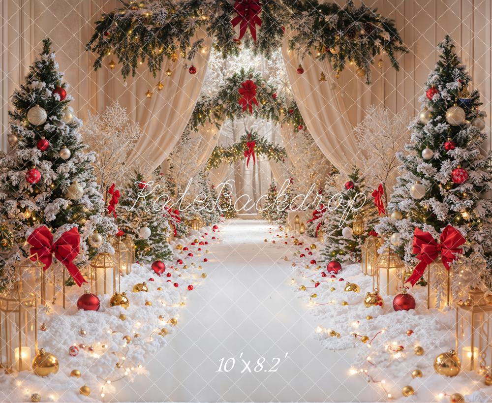 Kate Christmas Snowy Trees Decor Backdrop Designed by Emetselch - Kate Backdrop AU