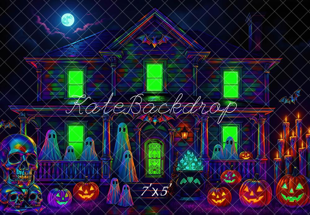 Kate Halloween Haunted House Ghosts Backdrop Designed by Mini MakeBelieve