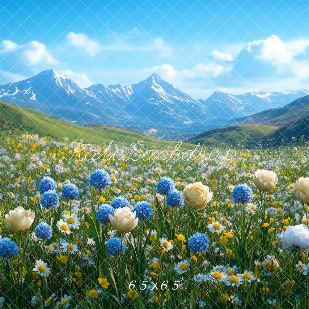 Kate Spring Mountain Wildflowers Backdrop Designed by Mini MakeBelieve - Kate Backdrop AU