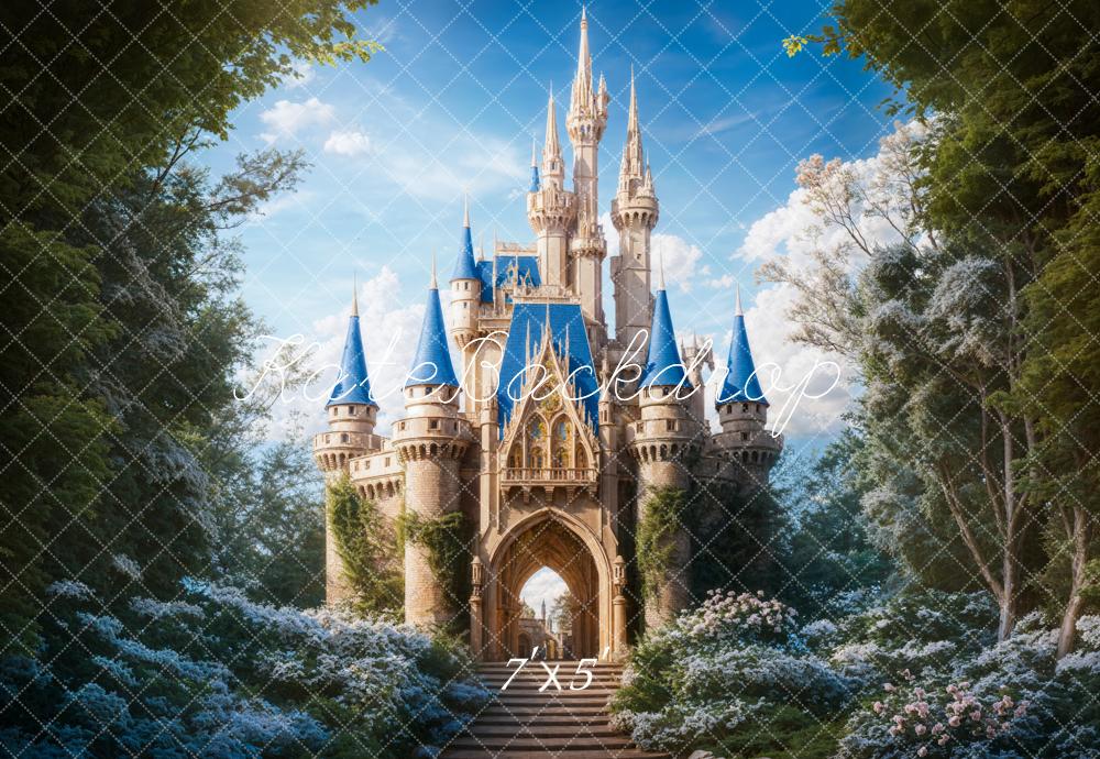 Kate Castle Path Blue Sky Backdrop Designed by Chain - Kate Backdrop AU