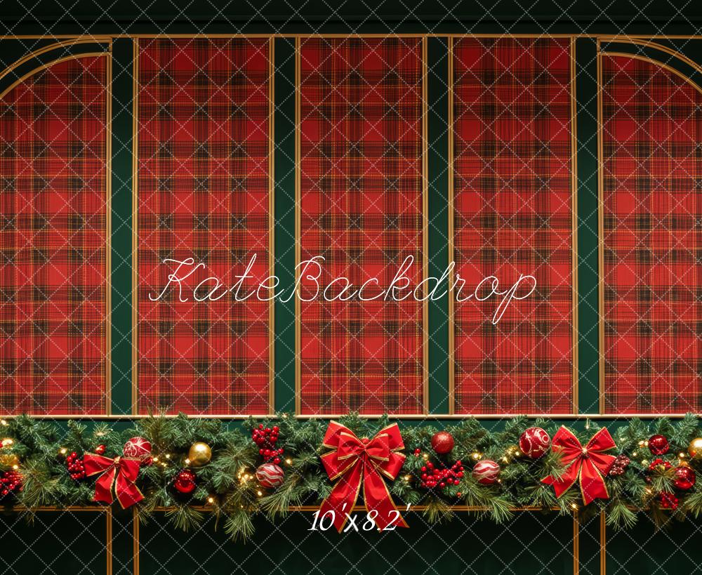 Kate Christmas Red Plaid Backdrop Designed by Patty Roberts