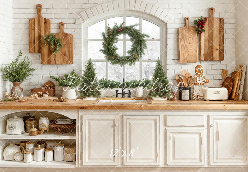 Kate Christmas Kitchen Fleece Backdrop Designed by Emetselch