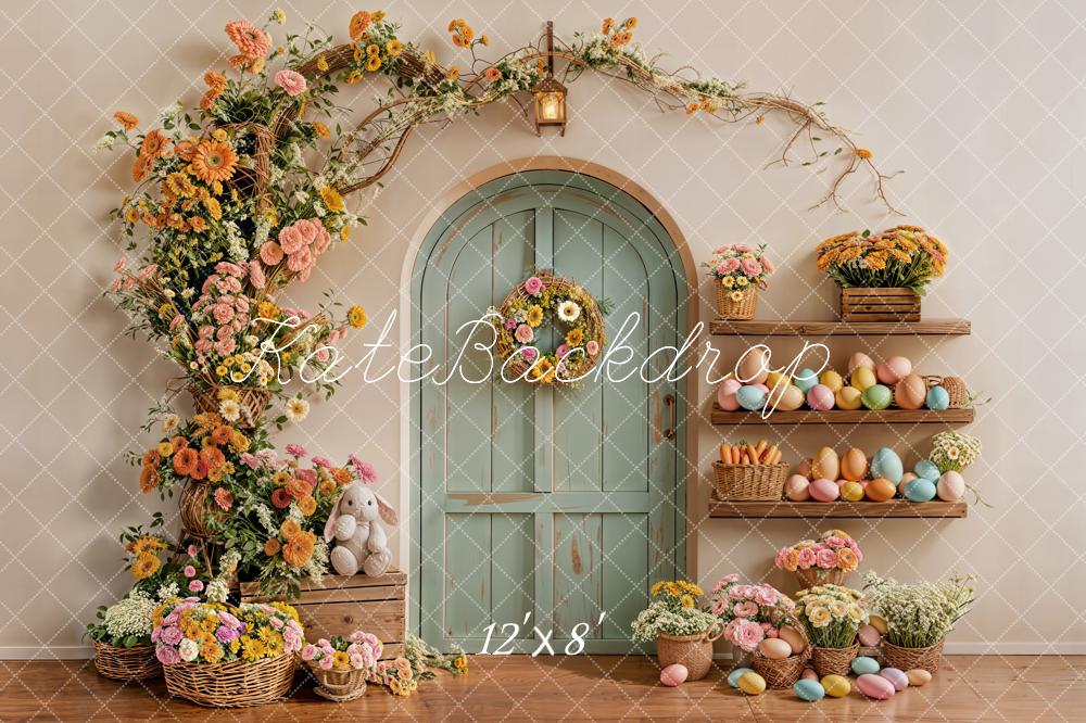 Kate Easter Eggs Arch Door Fleece Backdrop Designed by Emetselch