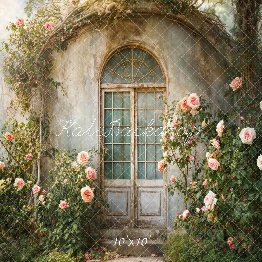 Kate Flower Arch Vintage Door Backdrop Designed by Emetselch