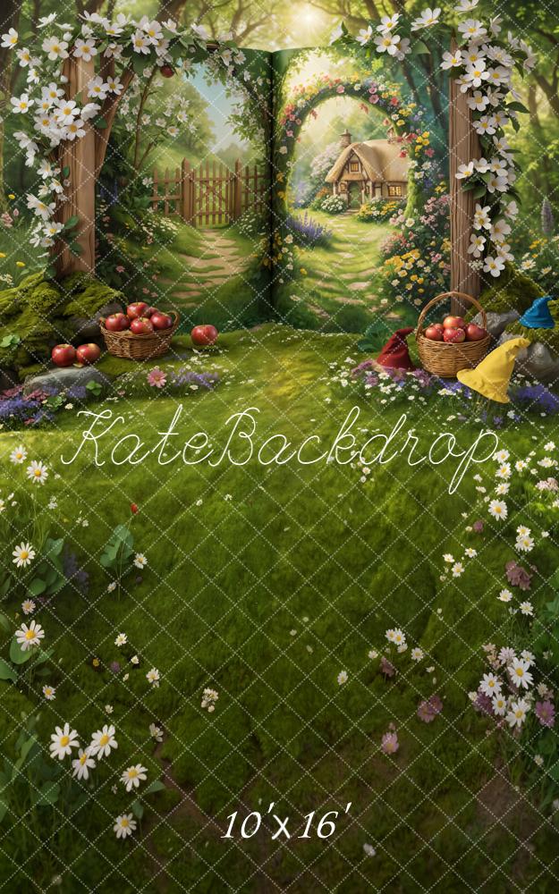Kate Fairy Fantasy Cottage Open Book Forest Backdrop Designed by Chain