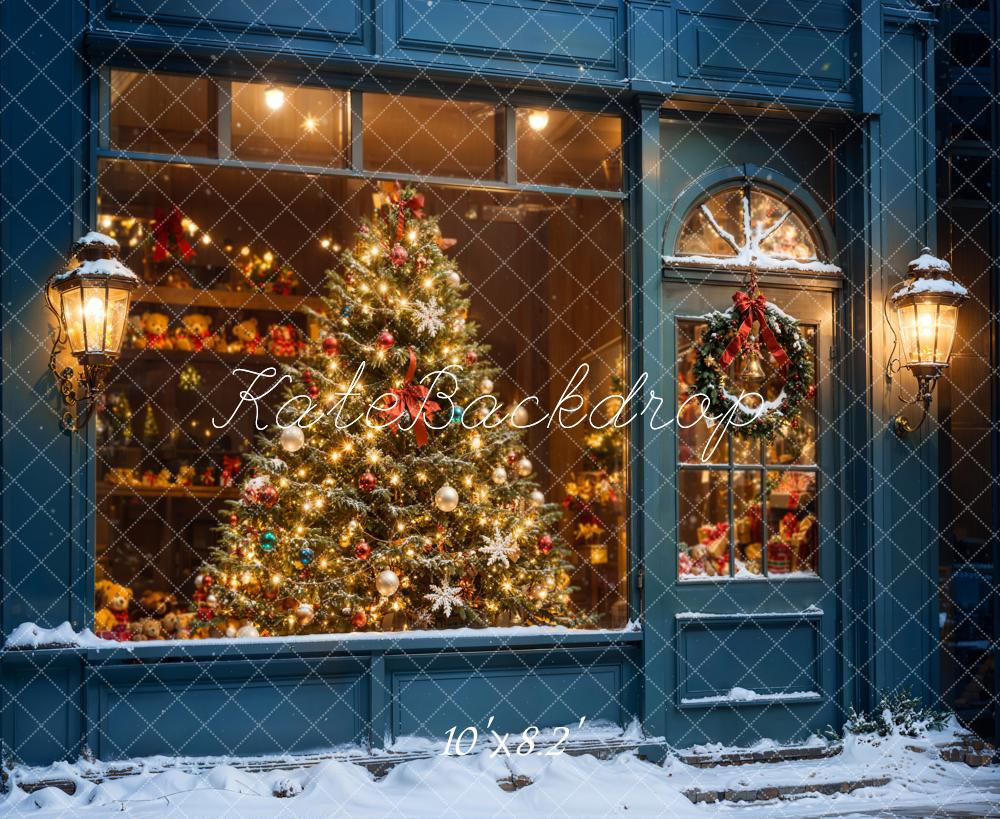 Kate Christmas Tree Shop Window Snow Backdrop Designed by Chain