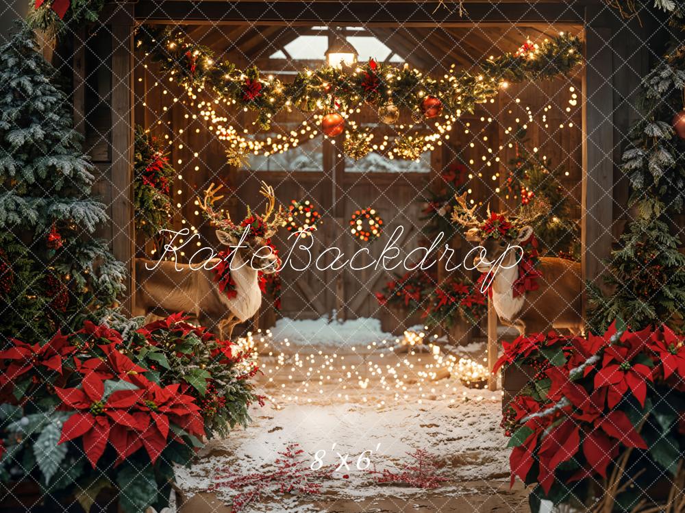 Kate Christmas Reindeer Backdrop Designed by Emetselch - Kate Backdrop AU