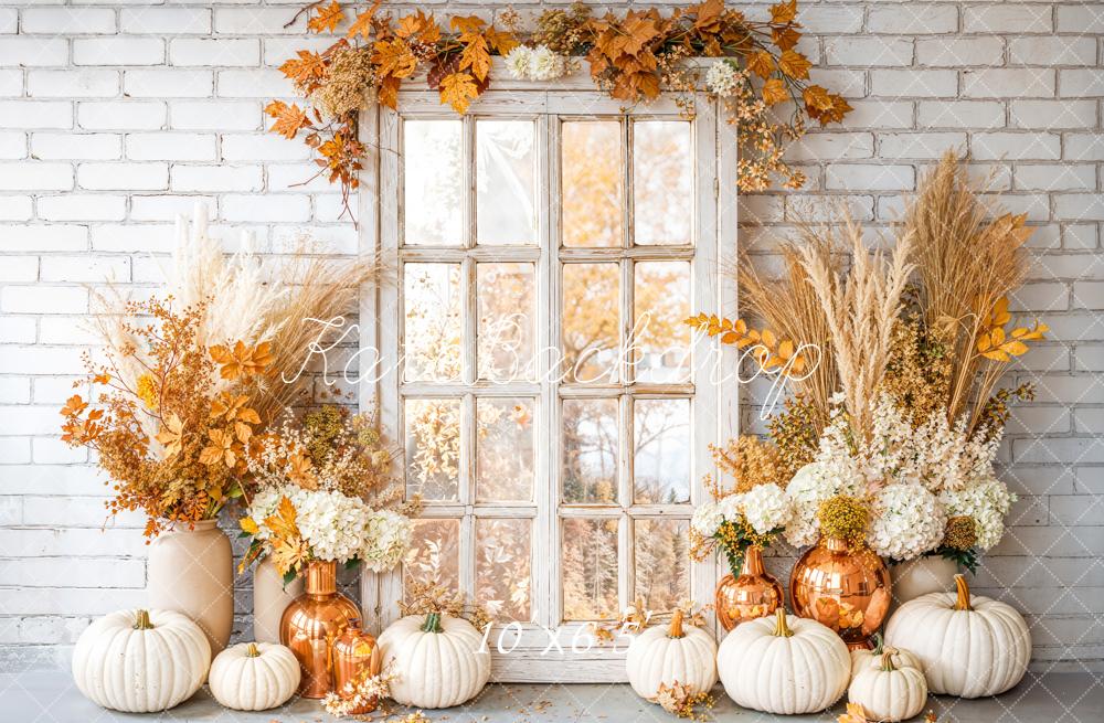 Kate Autumn Pumpkins Window Backdrop Designed by Emetselch