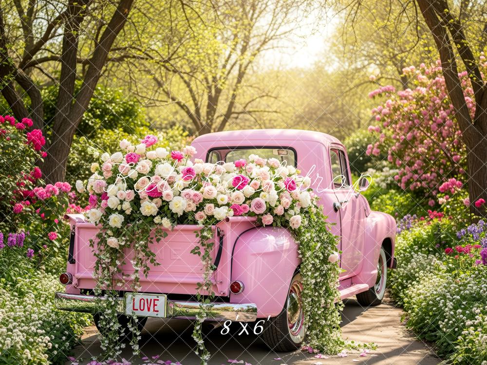 Kate Truck Pink Spring Garden Backdrop Designed by Patty Roberts