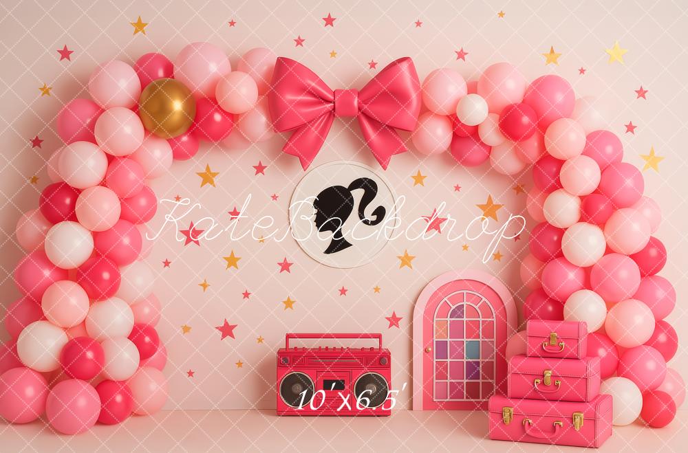 Kate Doll Pink Bow Balloons Radio Backdrop Designed by Patty Roberts