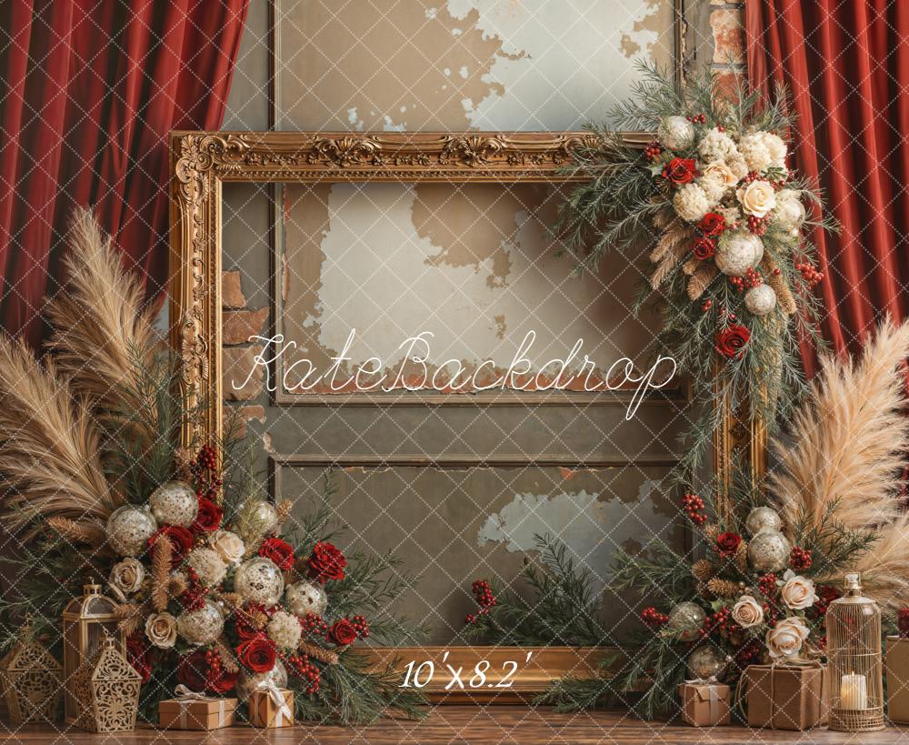 Kate Christmas Pampas Backdrop Designed by Emetselch