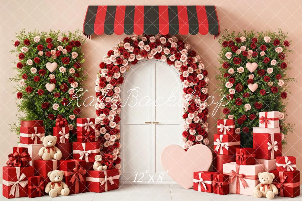 Kate Flower Arch Red Roses Gift Backdrop Designed by Patty Roberts