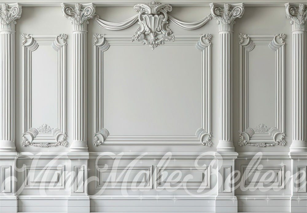 Kate Vintage Wall White Columns Ornate Backdrop Designed by Mini MakeBelieve