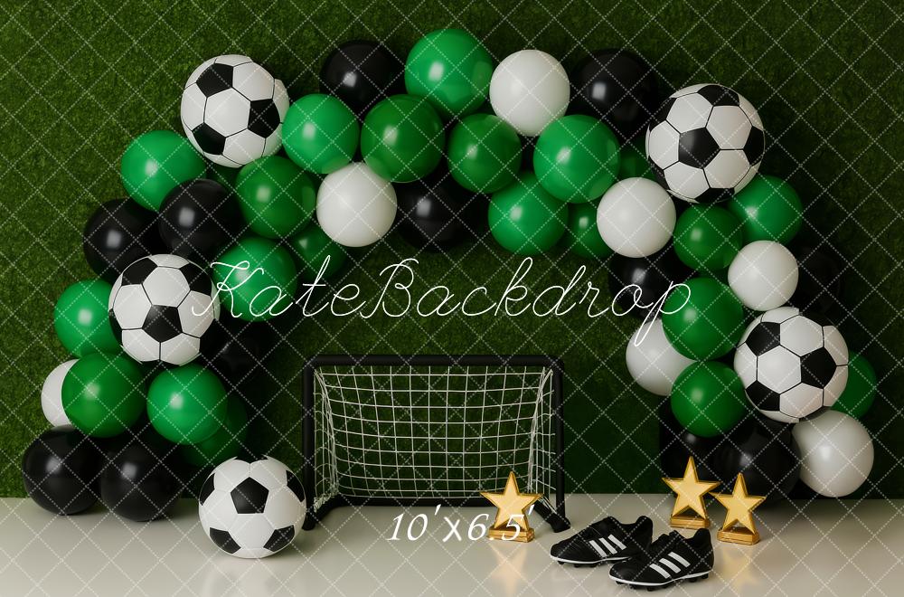 Kate Soccer Balloons Goal Net Grass Backdrop Designed by Patty Roberts