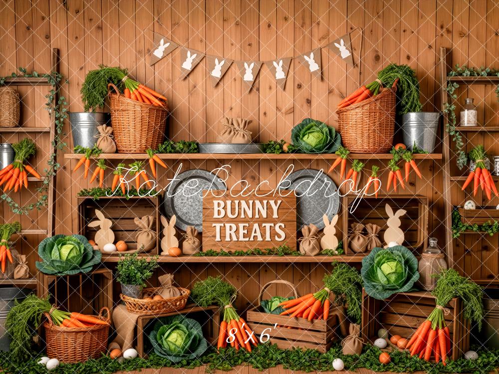 Kate Easter Bunny Treats Carrots Wooden Backdrop Designed by Patty Roberts