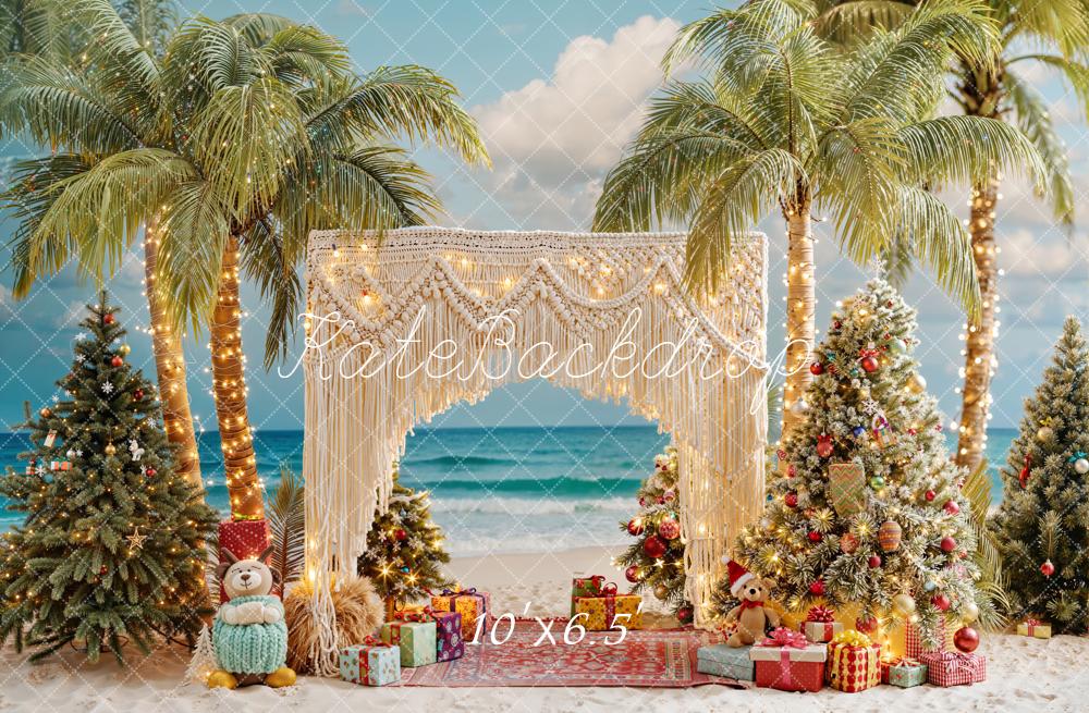 Kate Christmas Beach Macrame Arch Backdrop Designed by Emetselch - Kate Backdrop AU