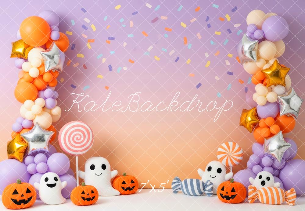 Kate Halloween Balloons Ghosts Pumpkins Backdrop Designed by Patty Roberts