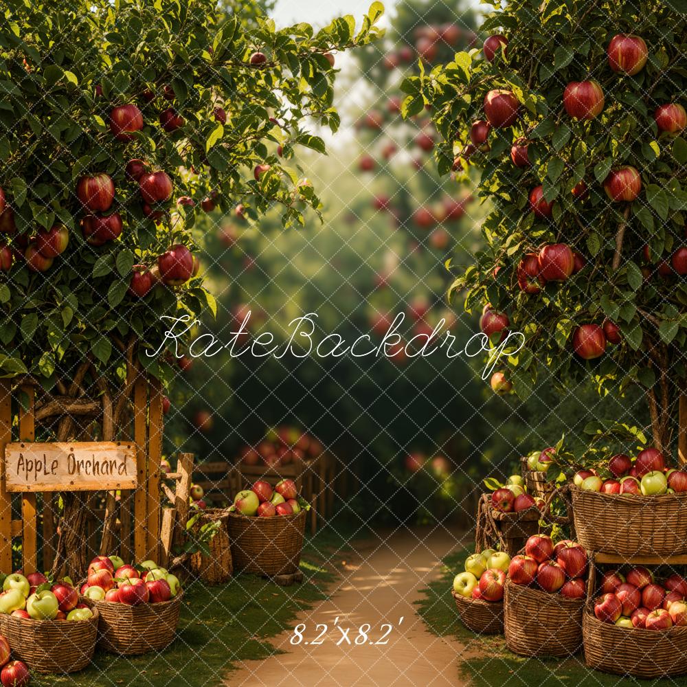 Kate Apple Orchard Trees Baskets Backdrop Designed by Emetselch