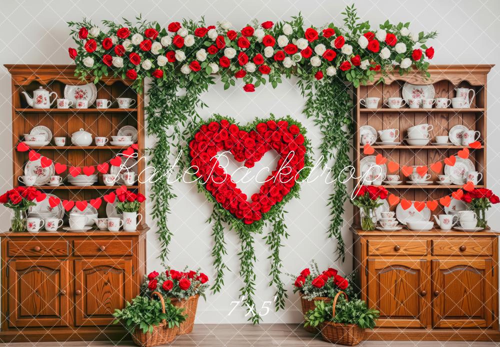 Kate Heart Roses Garland Cabinet Backdrop Designed by Patty Roberts