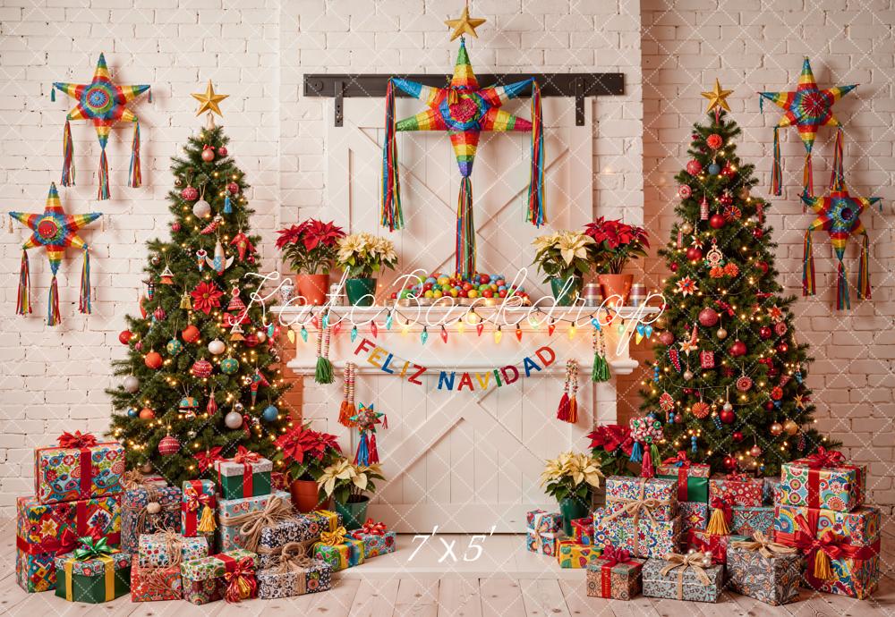 Kate Christmas Piñata Trees Presents Backdrop Designed by Emetselch