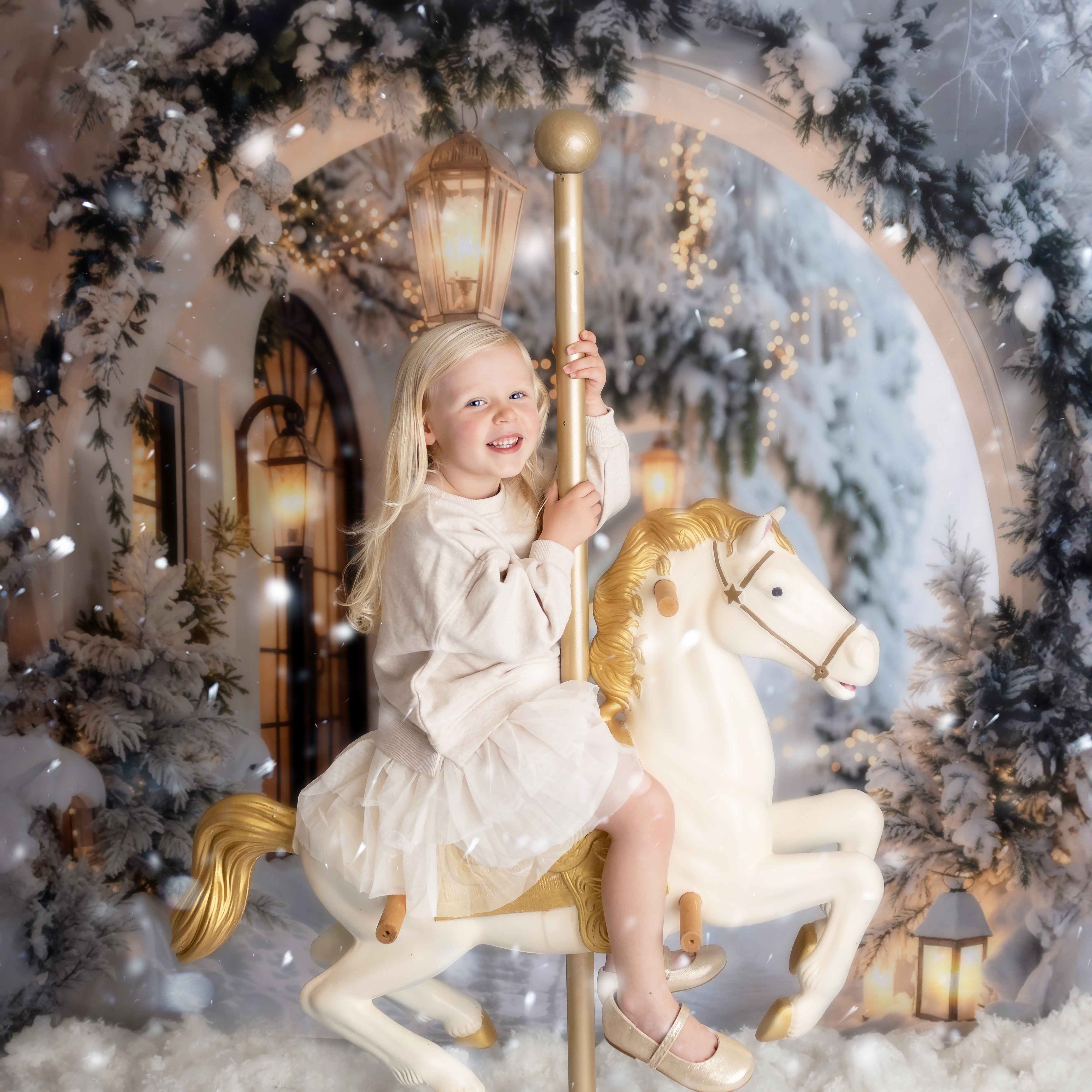 Kate Christmas Winter Snow Arch Backdrop Designed by Emetselch - Kate Backdrop AU
