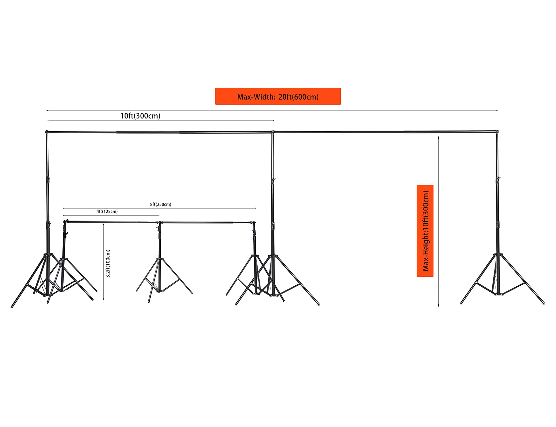 Kate 6x3m Frame Stand for room set( including 8 clips + one carrying case)