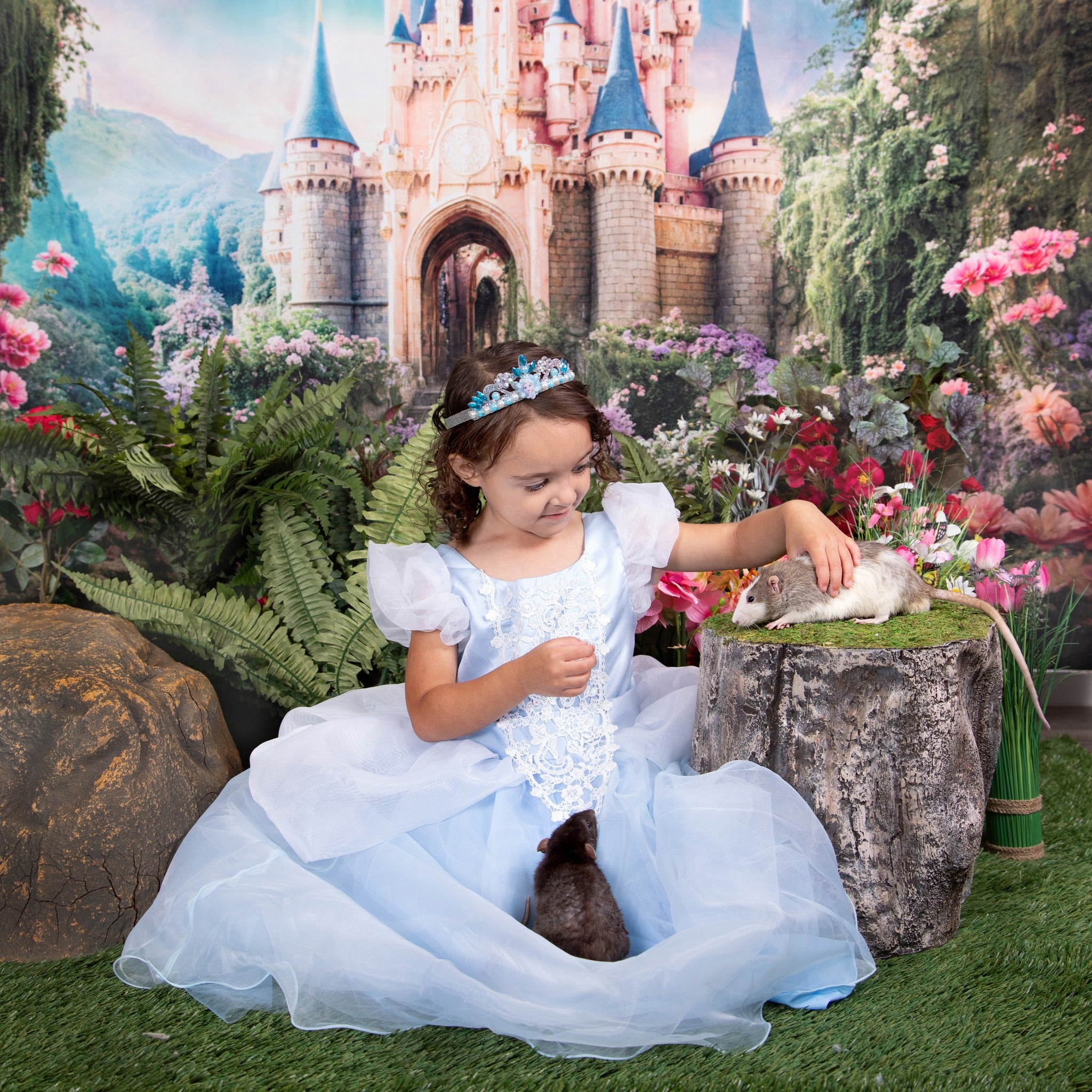 Kate Spring Fantasy Forest Flower Castle Backdrop Designed by Chain Photography
