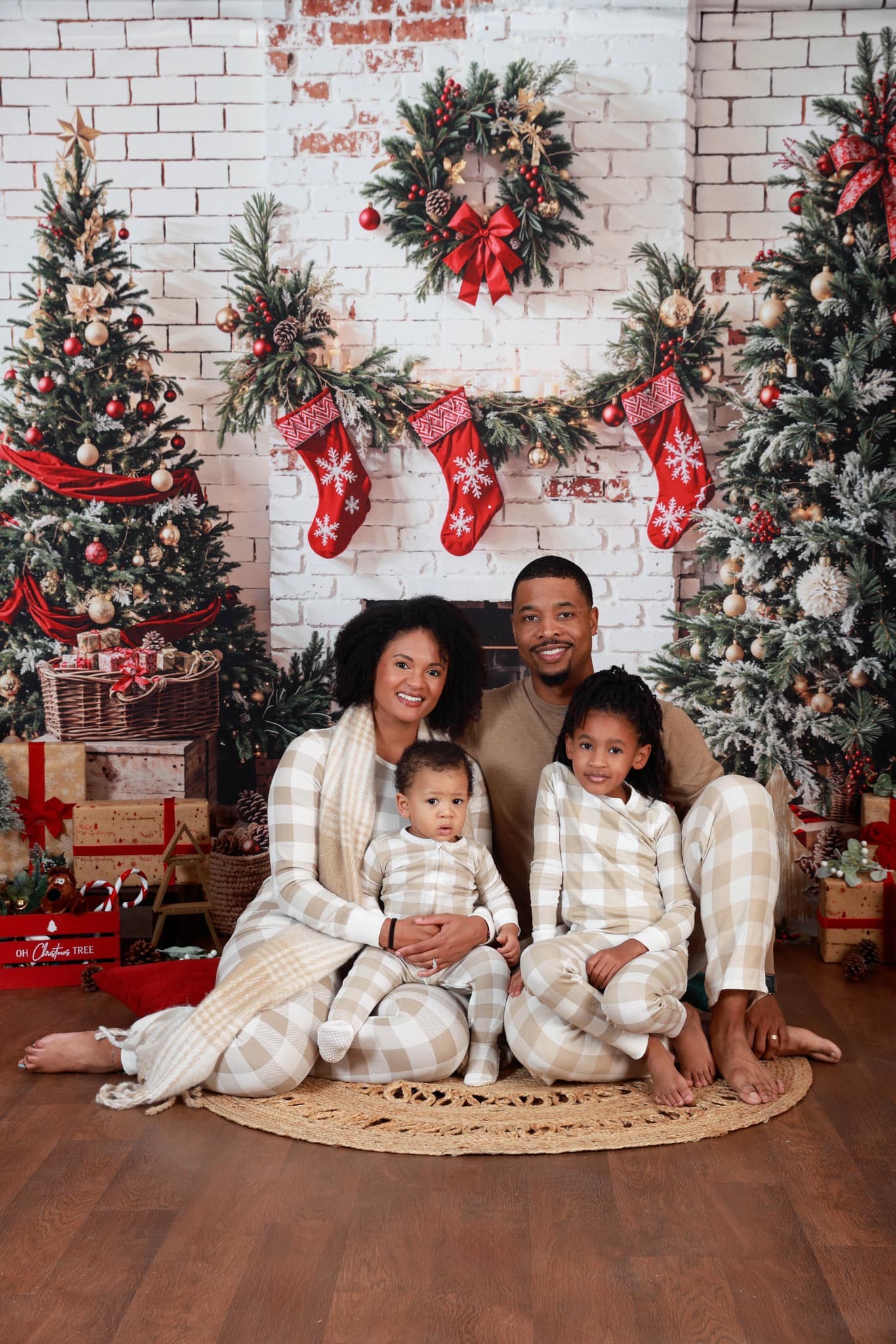 Kate Christmas Tree White Fireplace Backdrop Designed by Emetselch - Kate Backdrop AU