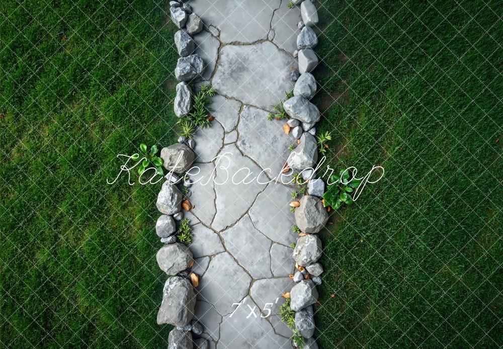 Kate Stone Path Grass Green Backdrop Designed by Mini MakeBelieve