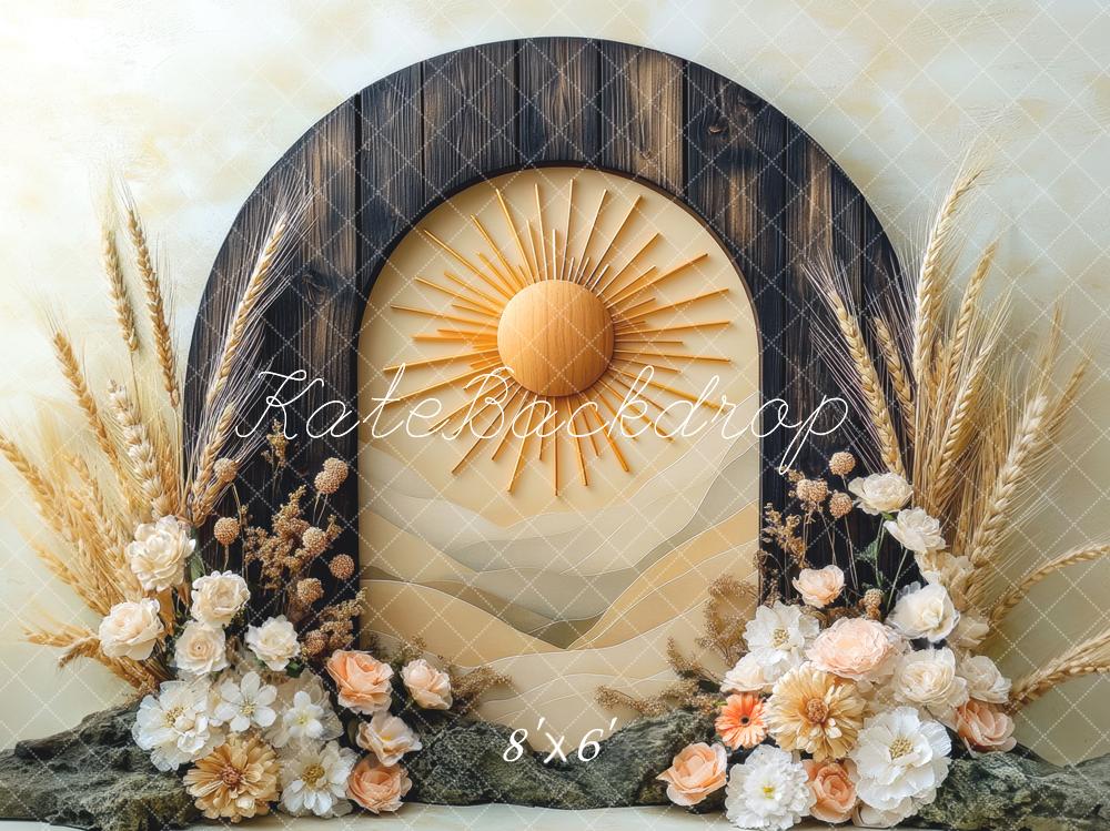 Kate Boho Sun Arch Dried Flowers Backdrop Designed by Mini MakeBelieve - Kate Backdrop AU