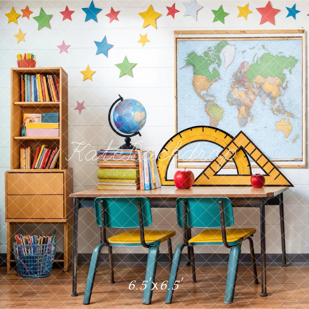 Kate Back To School Classroom Map Backdrop Designed by Emetselch - Kate Backdrop AU