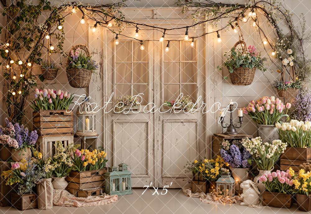 Kate Spring Flower Crates Vintage Door Backdrop Designed by Emetselch