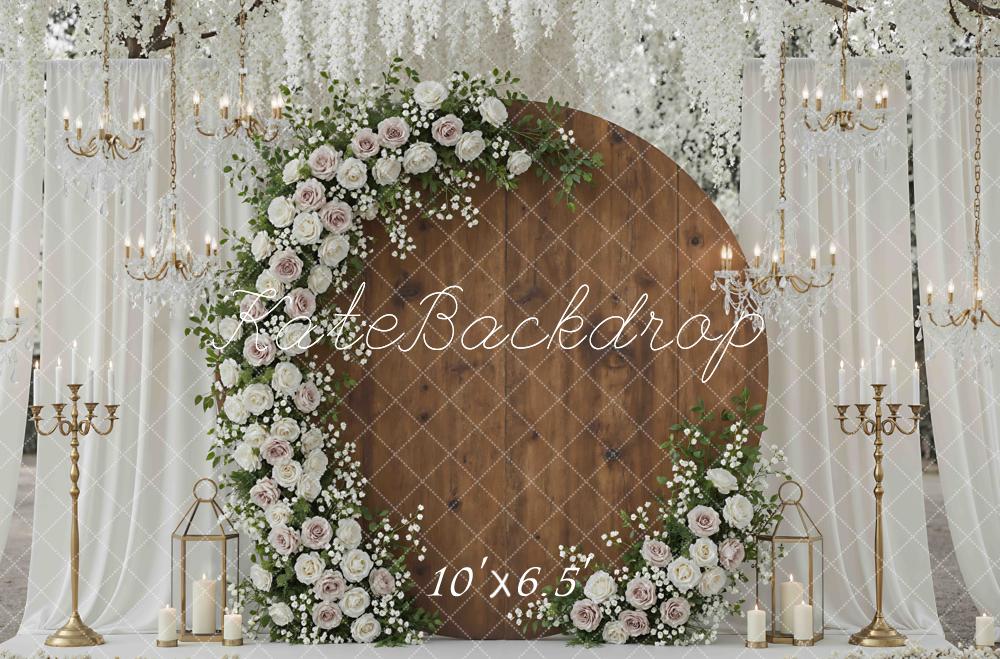 Kate Wedding Flower Wooden Circle Backdrop Designed by Mini MakeBelieve