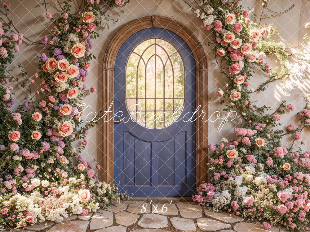 Kate Flower Arch Door Stone Backdrop Designed by Emetselch