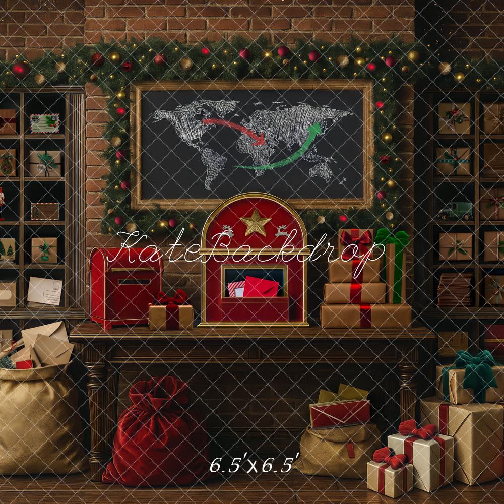 Kate Christmas Gift Workshop Map Backdrop Designed by Mini MakeBelieve - Kate Backdrop AU