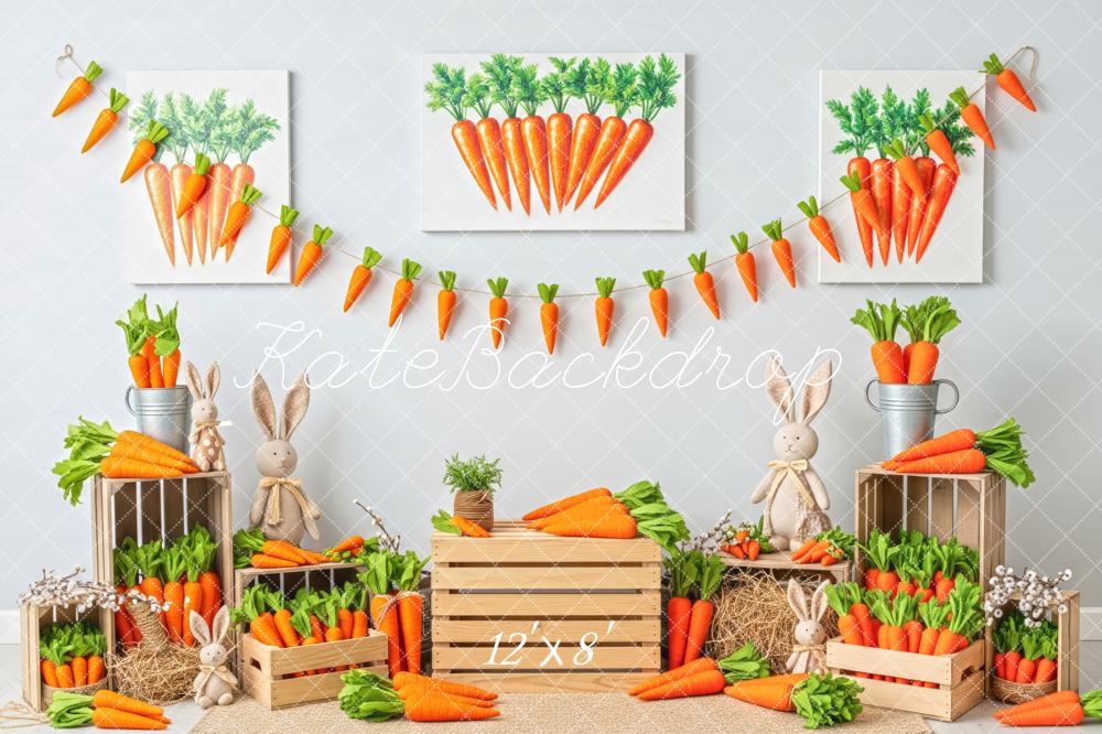 Kate Easter Bunny Carrot Garland Crates Backdrop Designed by Patty Roberts