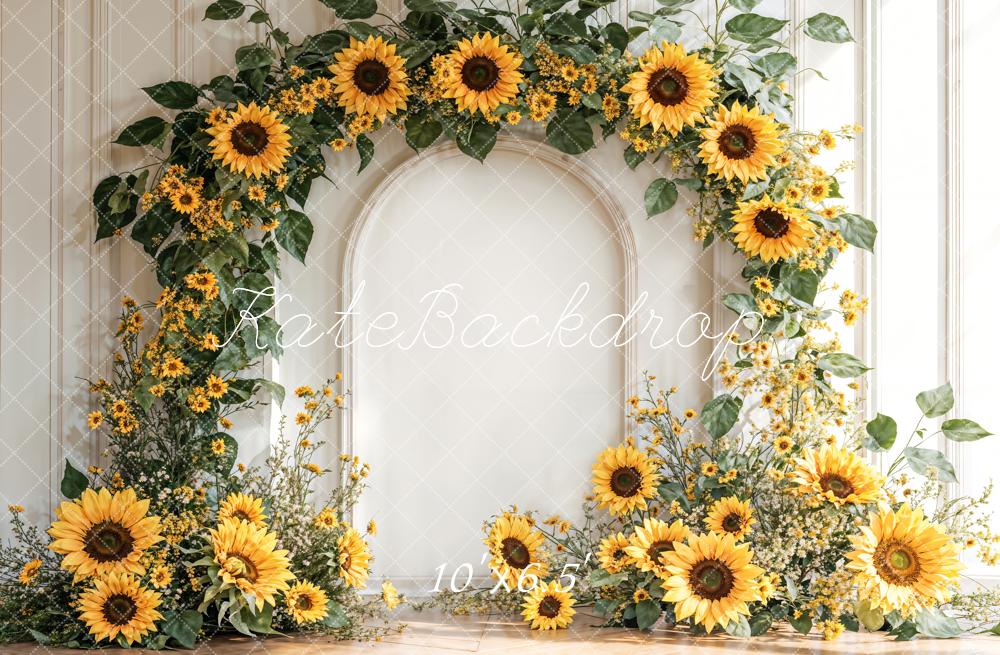 Kate Arch Sunflowers Fleece Backdrop Designed by Emetselch - Kate Backdrop AU