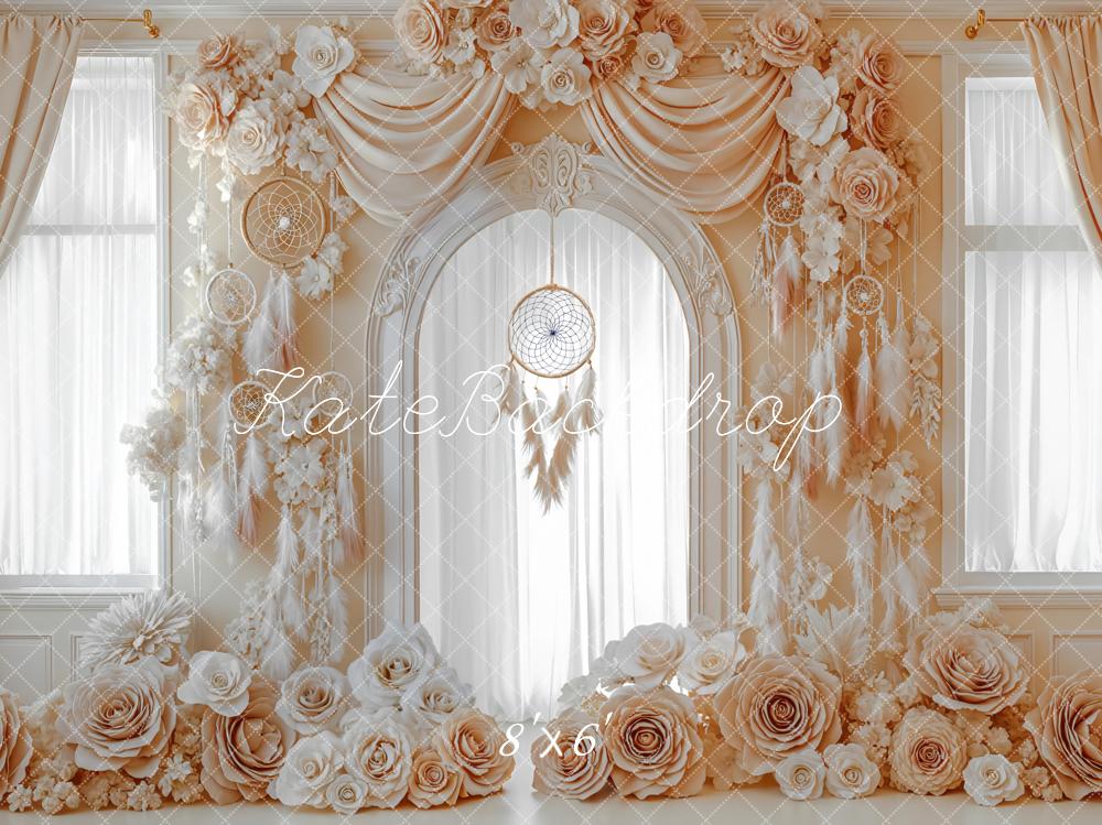 Kate Boho Flower Arch Dreamcatcher Curtains Backdrop Designed by Mini MakeBelieve