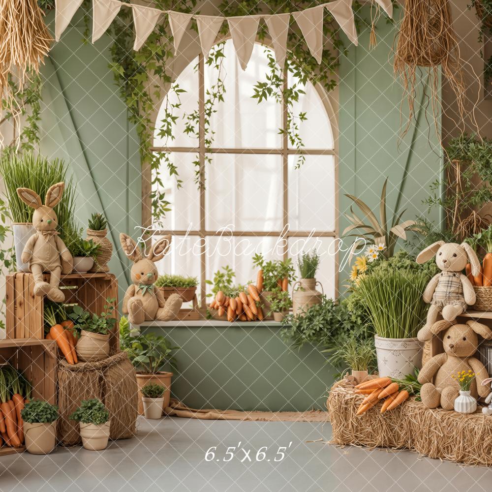 Kate Easter Bunny Carrots Backdrop Designed by Emetselch