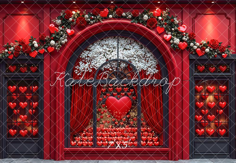 Kate Valentine Red Hearts Backdrop Designed by Mini MakeBelieve